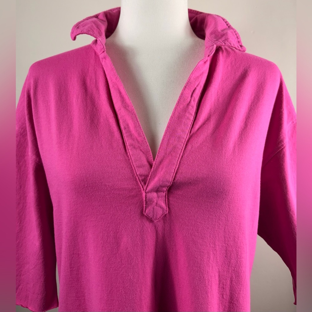 New Frank & Eileen Emma Popover Henley Maxi Dress Pink Size L - Picture 6 of 11